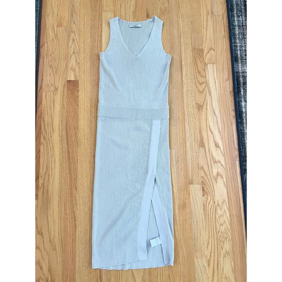 ALLSAINTS Rassa Ribbed drop waist sweater  Dress V-neck, sleeveless, small midi - Picture 5 of 13